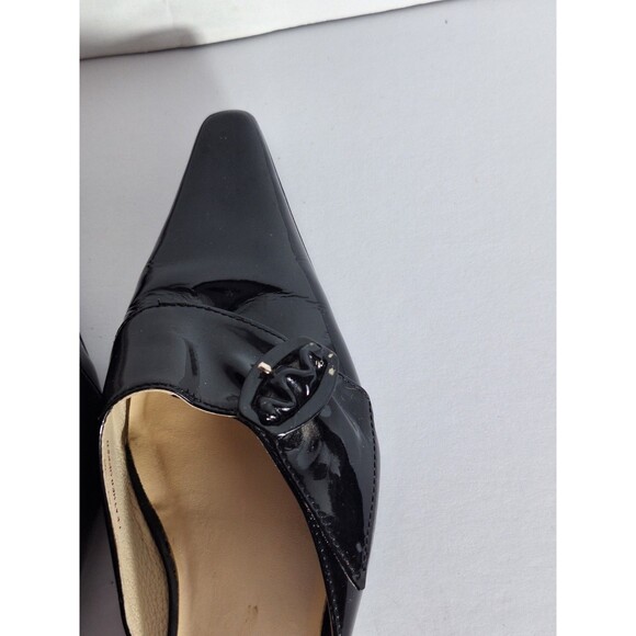 Vintage Y2K Dollhouse Darby Patent Leather Pointed Toe Mules Sz 9M Witchy Gothic - Picture 8 of 12